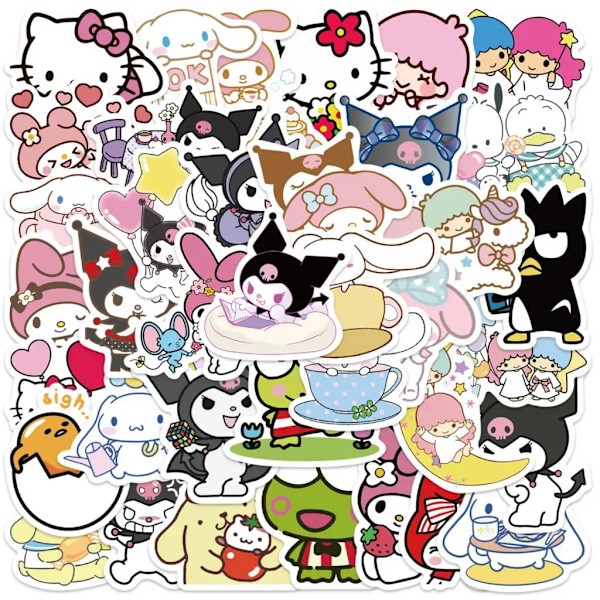50 kpl Sanrio Tarrat Söpö Cinnamoroll Kuromi My Melody Tarrat