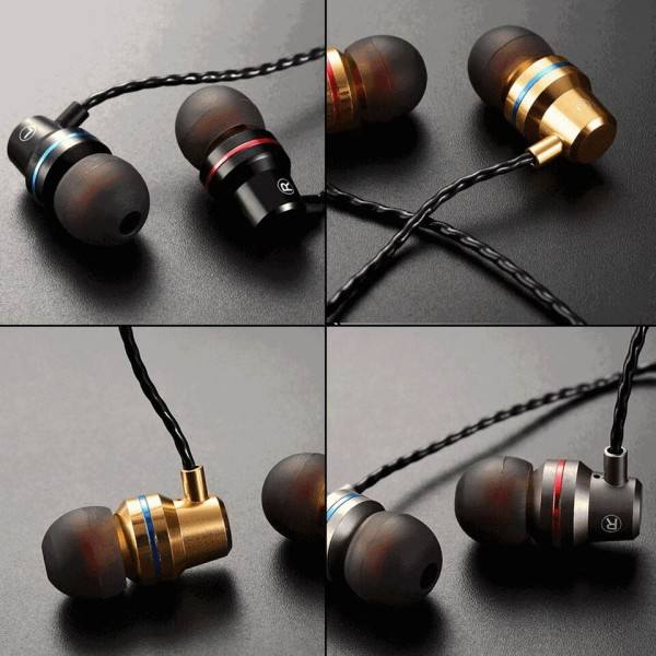Puhelin Stereo basso kuulokkeet metalli langallinen kuuloke hifi kuulokkeet mikrofoni