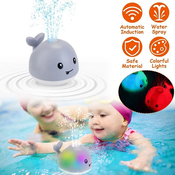 Baby Light Up Bade Legetøj Hval Automatisk Sprinkler Badekar Legetøj Pool Badeværelse Bruser Bader Legetøj