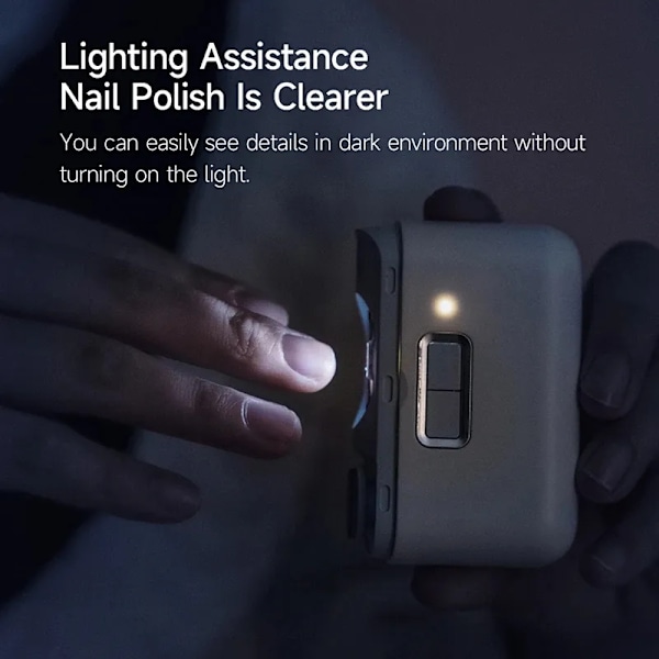 Elektrisk polering nagelklippare med ljus automatisk nageltrimmer uppladdningsbar nagelslipning vård verktyg