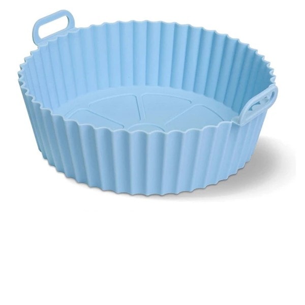2 bitar 17 cm Silicon Korg Återanvändbar Ugn Bakning Bricka Silicon Form for Air Fryer Pizza Fried Kyckling Korg Air Fryer Tillbehör