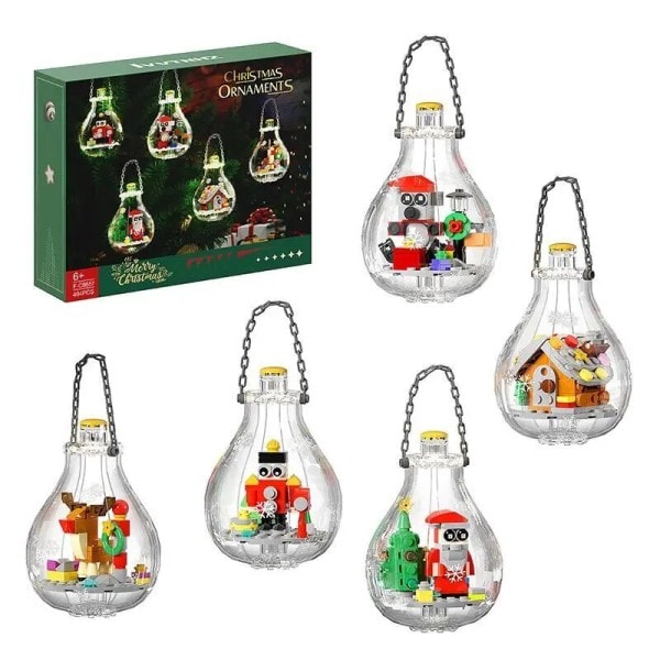 Jul Ljus Glödlampa Byggkloss Set LED Ljus Kit Till Jul Skapare present Byggklossar Klossar Leksaker