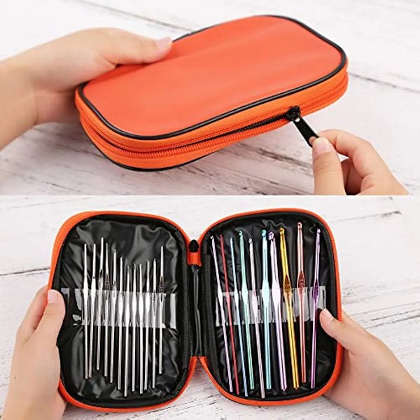 54 bitar virka nålar set virknålar kit ergonomisk stickning nålar trubba nålar stygn markör med förvaring fodral