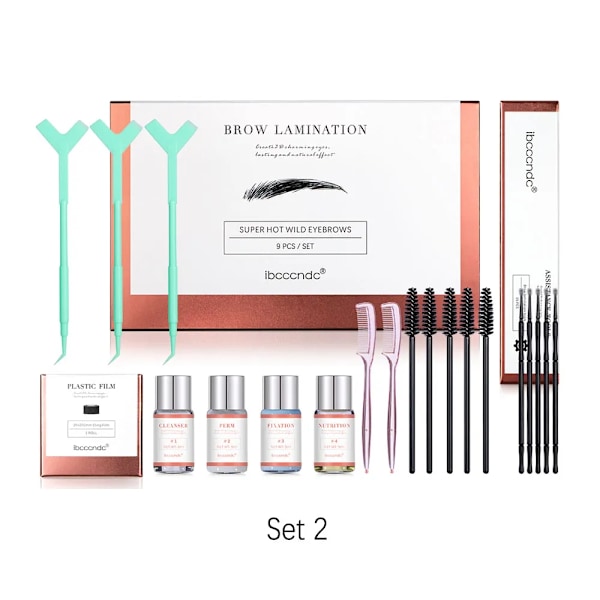 Brow Lamination Kit Øjenbryn Lifting Perming Lotion Kit Med Brush Cling Flim Tools
