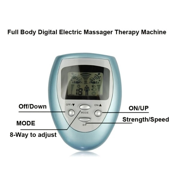 Micro Current Body Elektrisk Massager 8 Modes Multi-Function Elektrisk Massager Med LED Display
