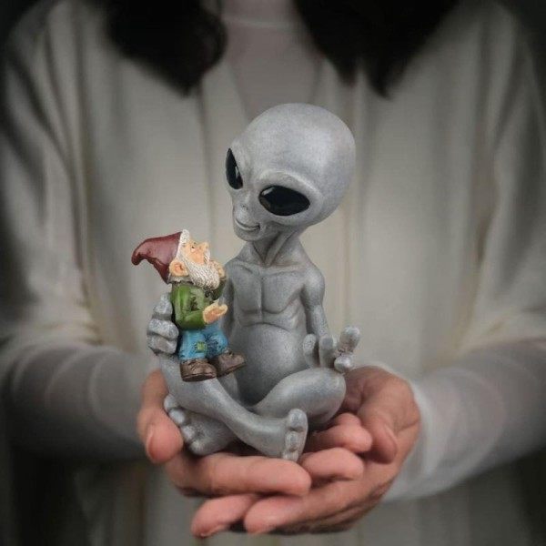 Ainutlaatuinen Alien Gnome Ornamentti hartsi ET koriste figuurit tonttu kääpiö patsas käsityöt