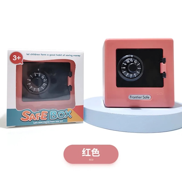 Mini Safe Piggy Indlån Bank Husstand Seddel Lås Adgangskode Penge Kasse