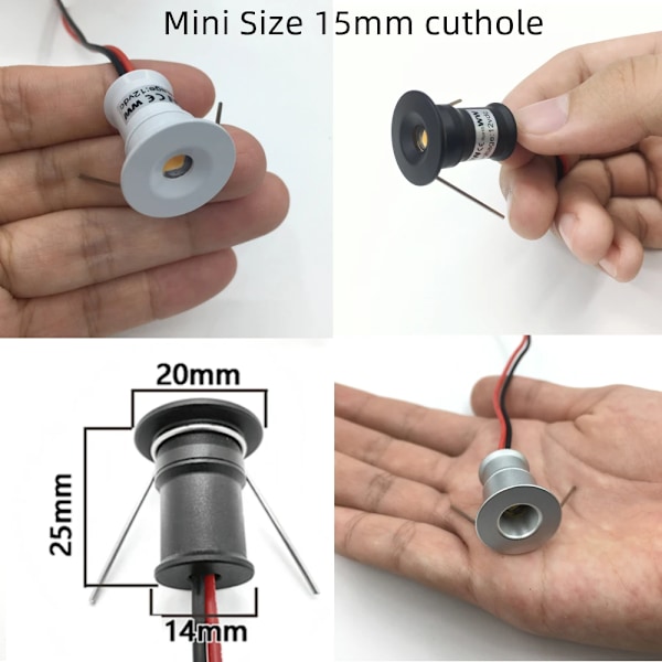 Mini Downlights Led 12V med Remote Control 1W Spotlight Leds