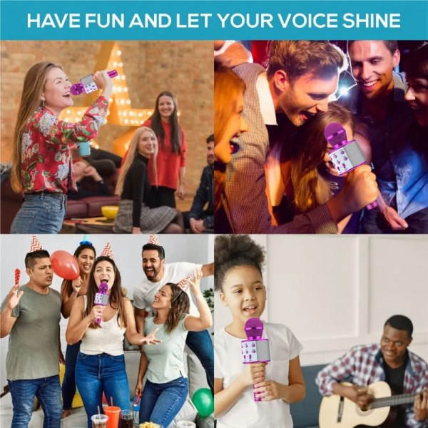 Kädessä pidettävä karaoke mikrofoni lapsille synttäri joulu lahjat 8 9 10 11 v vanhoille pojille tytölle