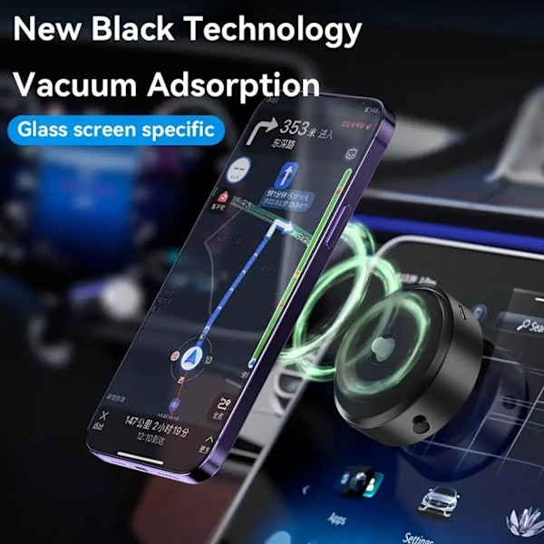 Intelligent bil fäste mobil telefon hållare magnetisk vakuum adsorption ultra stabilt sug kopp fäste för navigering live stream