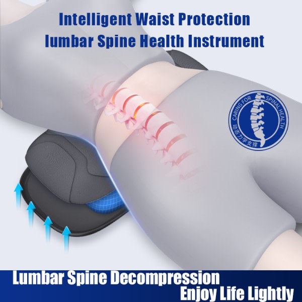 Lumbar Massager For Smertelindring  Justerbar Intensitet EMS Vibrasjon Intelligent Elektrisk Uppblåsbar Rygg Posture Corrector