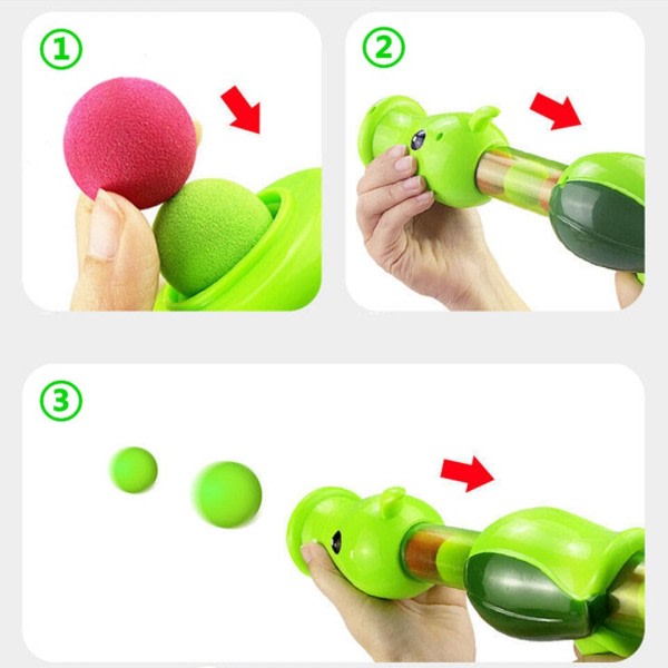 Interactive Cat Toy Ball Ärta Aerodynamisk Shooter Katter Lek Hundar Mjuk Bomb Launcher Kattunge Leksaker