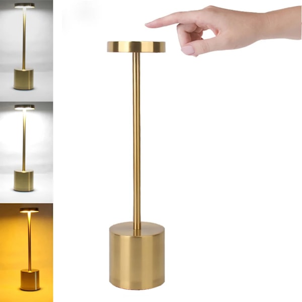 Classic Bord Lampe USB Opladbar Natt Lys Trinnløs Dimming Touch Desk Lampe