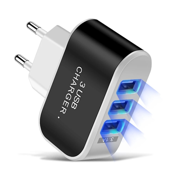Multi-Head Travel lader 3porter LED Light Phone Charge Adapter