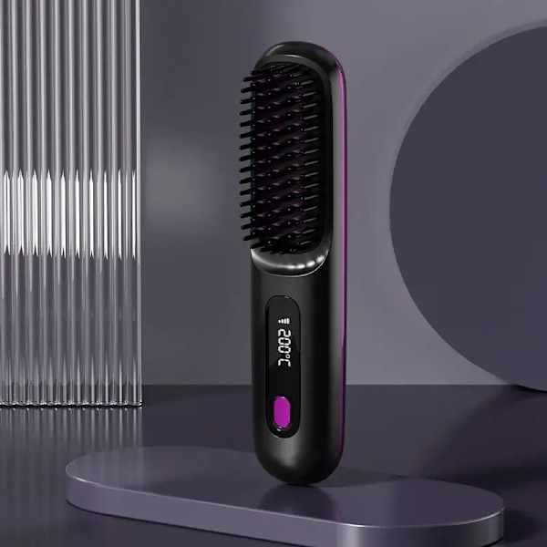 Trådløs Bærbar Negativ Ion Styling Verktøy Oppladbart Utretting børste
