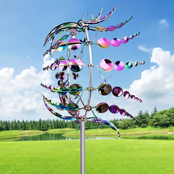 Magisk Kinetic Metal Väderkvarn Spinner Unik Vind drivna Fångare Kreativ Utplats