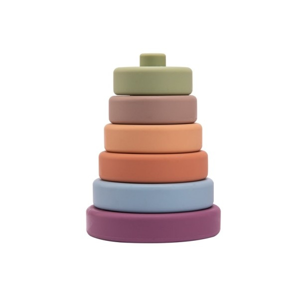 6st Baby Toy Mjuk Byggnad Klossar Silicon Stabling Klossar Runda Form Silicon Konstruktion leksak