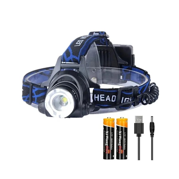 Professionell Kraftfull LED Spannlampa Uppladdningsbar Teleskopisk Zoombar Strålkastare Utomhus Vattentät Arbete Spann Lampa