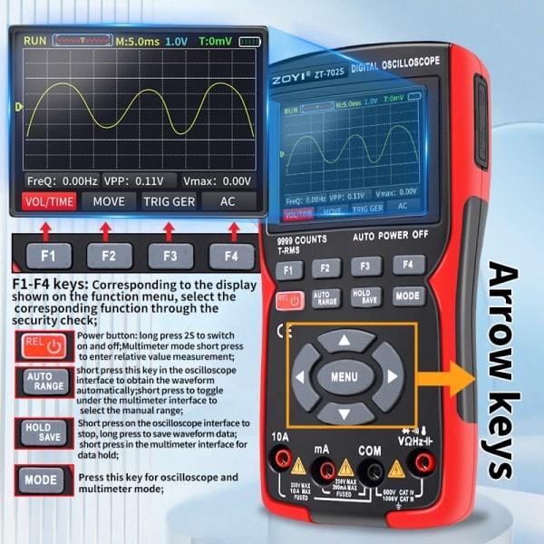 Digital Oscilloskop Multimeter Profesjonell Tester