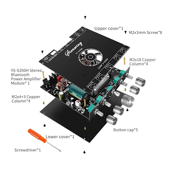 2.1 kanal BT5.1 förstärkare kort TPA3251 högeffekt subwoofer förstärkare kort