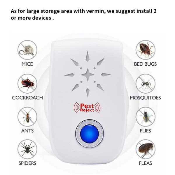 Ultraljud Anti Mygg Insekt Repeller Råtta Mus Kackerlacka Pest Råttor Reject Repellent
