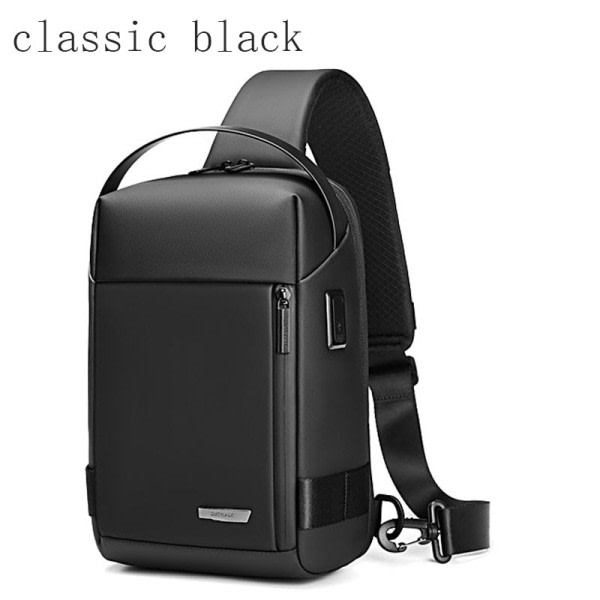 Menn's USB Anti-tyveri Multifunksjon Skulder Veske Vanntett Reise Messenger Crossbody Bryst Slynge Veske Pakke For Hann