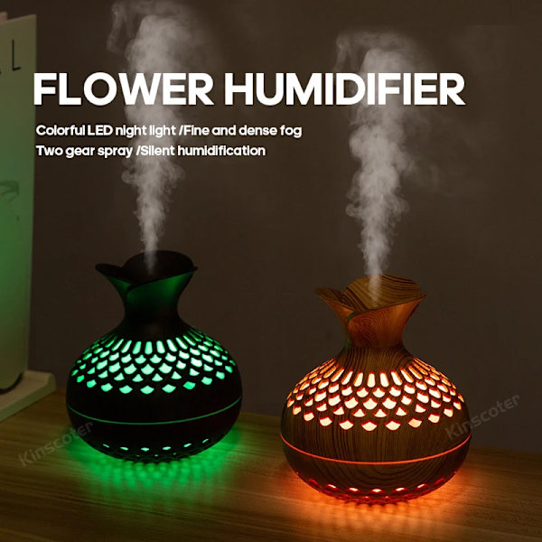 Træ Korn Fugter 300ml USB Aroma Diffuser Forstøver USB Husholdningsluftfugter