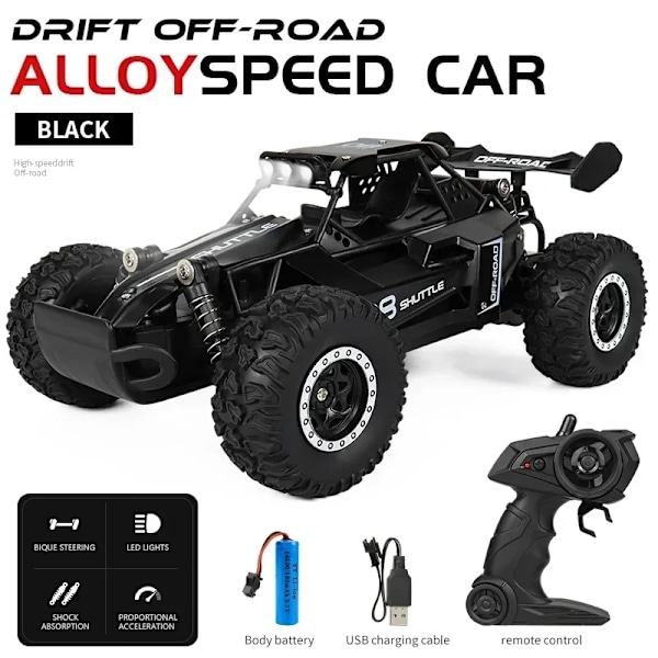 RC Auto 1:16 2.4Gh malli LED valoilla 2WD maasto kaukosäädin