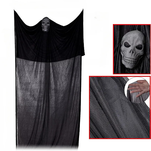Halloween riippuva kallo aamu kummitus talo koriste LED äänellä aamu koriste
