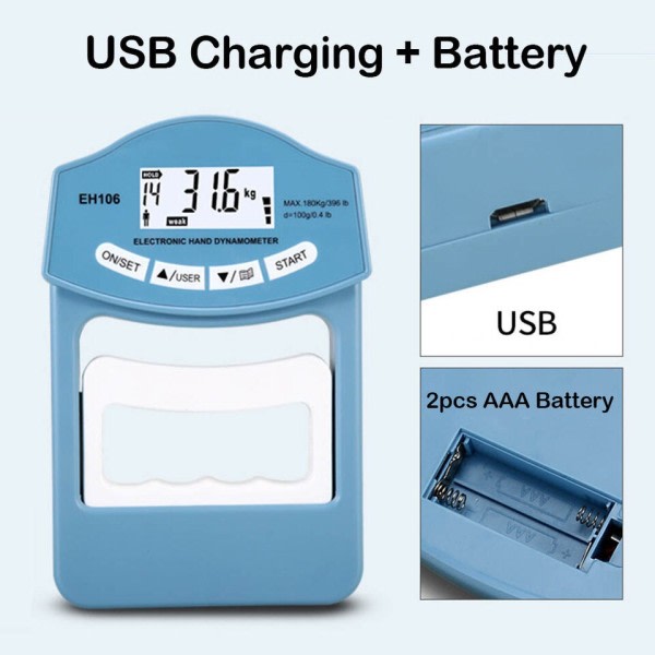 Digital Hand Dynamometer Grip Styrke Måling Meter Auto Capturing Elektronisk Hand Grip Power