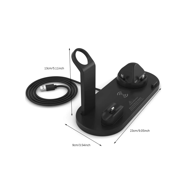 Bedste kvalitet 5 In 1 Trådløs Oplader Stand Pad For iPhone 15 14 13 12 11 X Apple Watch Airpods Desk Phone Opladere Dock  Station