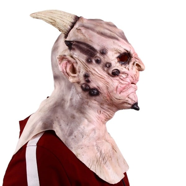 Demon Latex Mask Långt Horn Devil Halloween King Of Lies Cosplay Full Ansiktsmasker