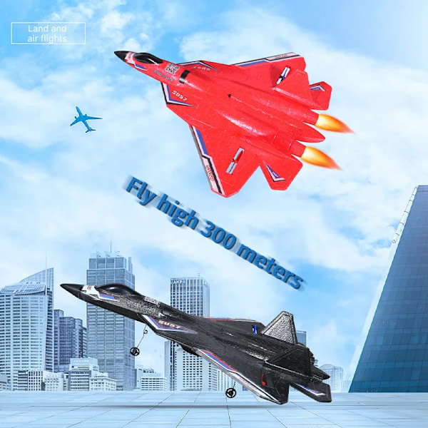 RC Plane 2.4G Med LED Lys Fly Fjernkontroll Kontroll Flying Modell Glider EPP Skum Leker