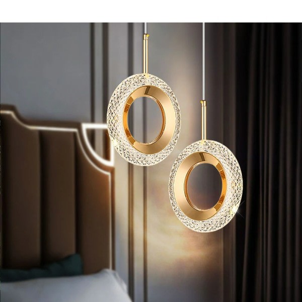 Ring LED Pendel Lys Indendørs Hængende Lampe Værelse Dekor Til Sengebord Soveværelse Pendel Lampe