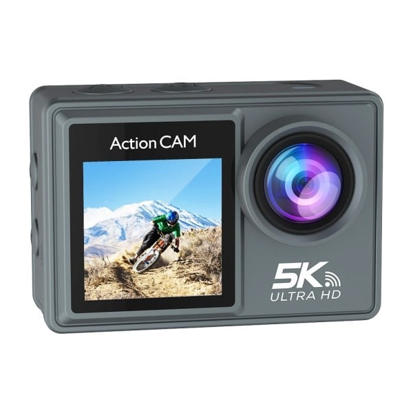 5K 4K60FPS Action Kamera Dual IPS Touch LCD DVR EIS 170° 30M Vandproof 5X Zoom Sport Camera