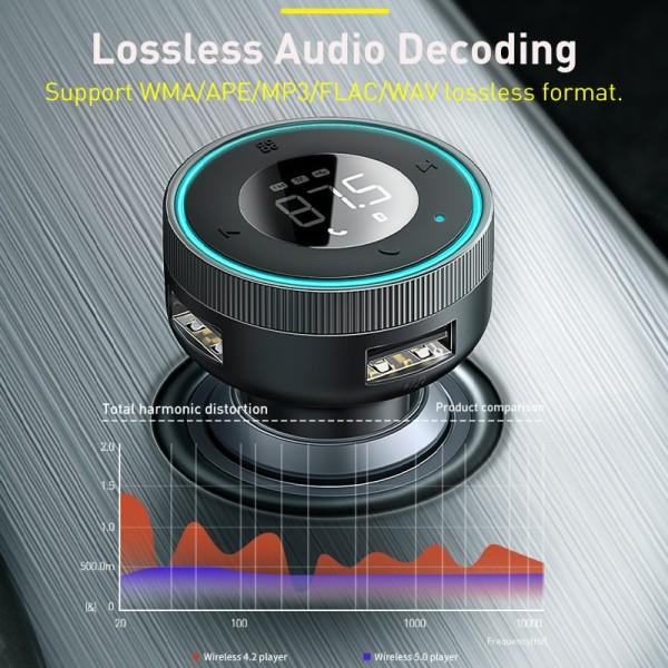 FM Sender Modulator Bil Trådløs Bluetooth 5.0 USB Rask lader Auto Aux Radio Mp3 spiller