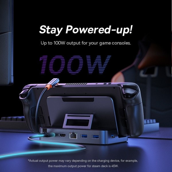 USB C telakka Steam Steam Deck Nintend Switch Type C to 4K@60Hz DP HDMI-yhteensopiva Gigabit Ethernet