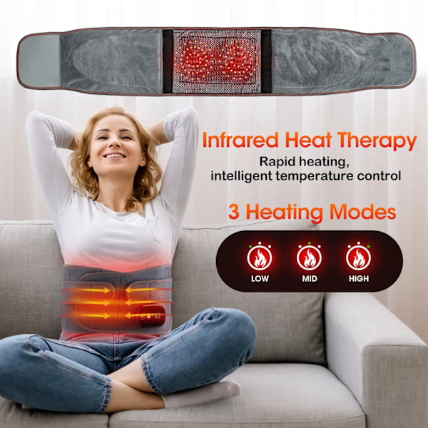 El Infraröd Värme Bälte Rött Ljus Varm Kompress Mija Massager Lumbar Rygg Stöd Stag