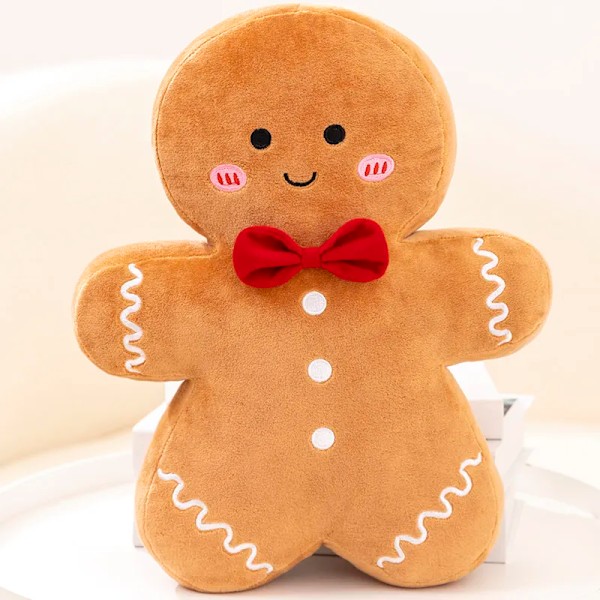 Bedårande pepparkaka bröd plysch leksak fylld kola choklad pepparkakor man kudde jul gran