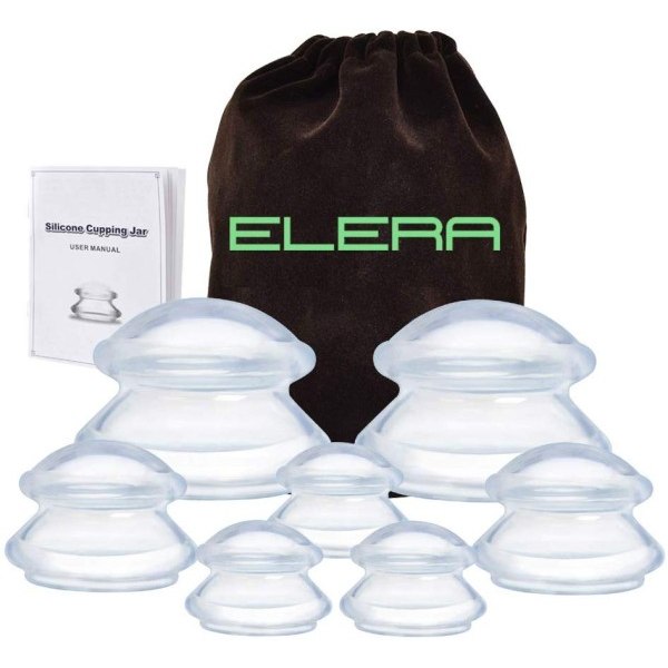 7 koppar Premium Transparent Silicon Cupping Set Device Cellulite Massager