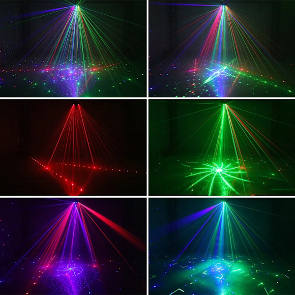 21 Hole RGB Fest DJ Disco Beam Patterns Stage Laser Light Projector RGB UV LED Strobe Sound Fest Holiday Bryllup Lampe