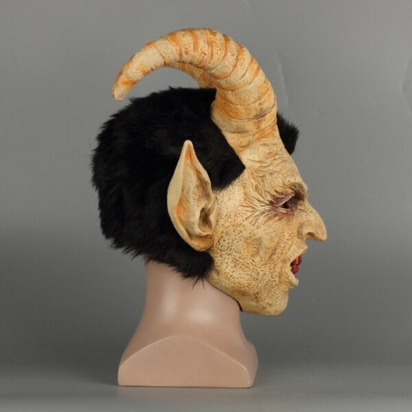 Pelottava naamio demoni paholainen Lucifer sarvi lateksi naamiot Halloween elokuva cosplay