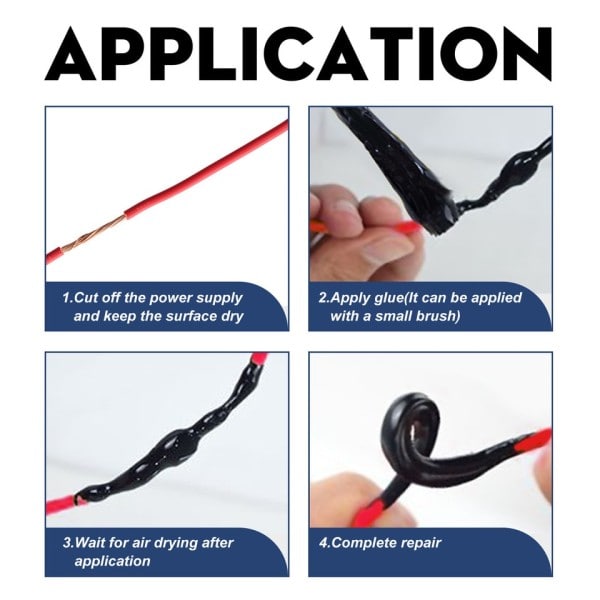50ml Væske Isolerende Tape Reparation Gummi Elektrisk Wire Kabel Coat Fix Line Lim