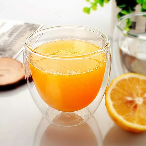 Klar dubbel vägg glas kaffe muggar isolerade lager koppar set för bar te mjölk juice vatten espresso shot glas