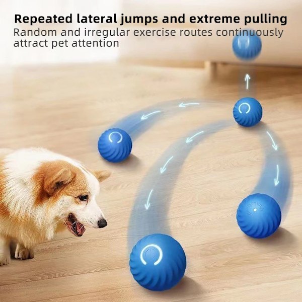 Smart Hund Toy Ball Elektronisk Interaktiv Djur Toy Moving Ball USB Automatic Moving studs