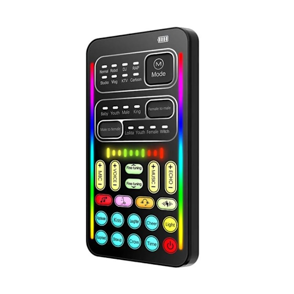 i9 Voice Changer Mini Flera Ljud Effekt Bluetooth-kompatibel Live Ljud Kort Ultra-Tunn Portabel Live Ljud Kort Mik Verktyg