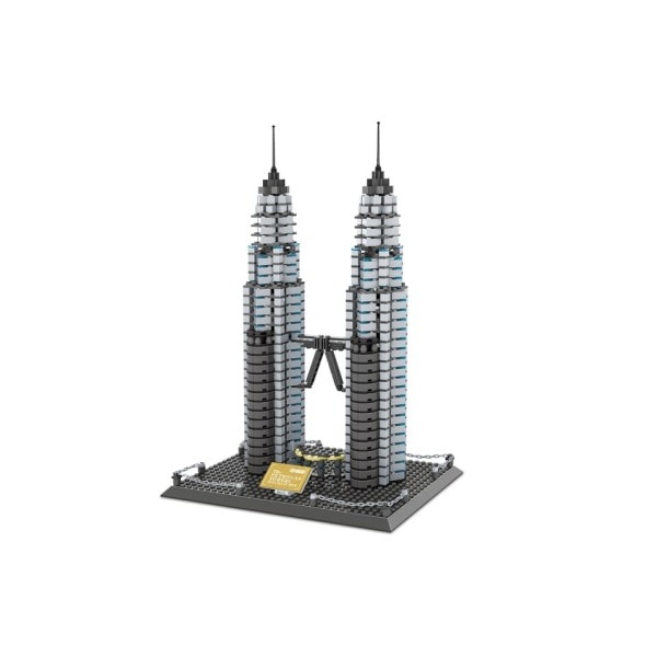 Maailma Arkkitehtuuri Kuala Lumpur Petronas Twin Towers Tree DIY Mini Timantti Blocks Bricks Rakennus lelu