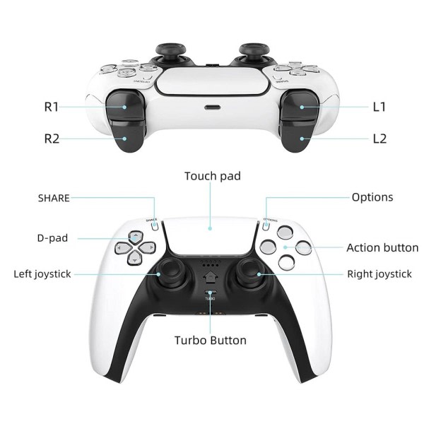 Trådlös Joystick Bluetooth Ps4 Controller Gamepad 6-Axis Game Mando Joypad