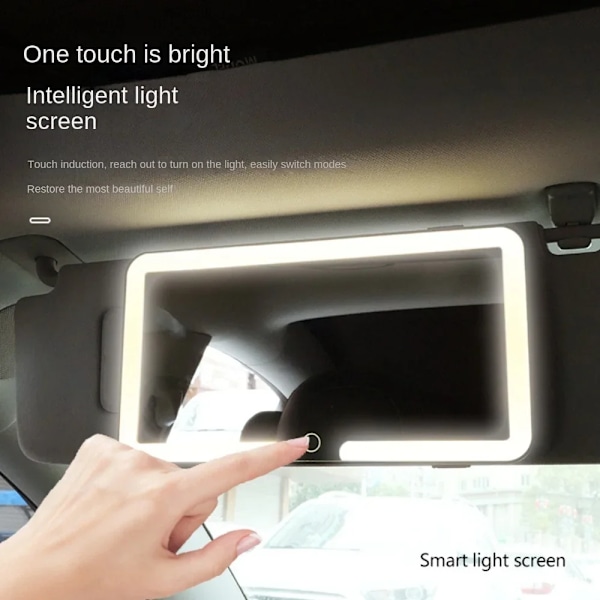 HD Mirror Bil LED Makeup Spejl Tre Gear Justering Sol Visor Plade