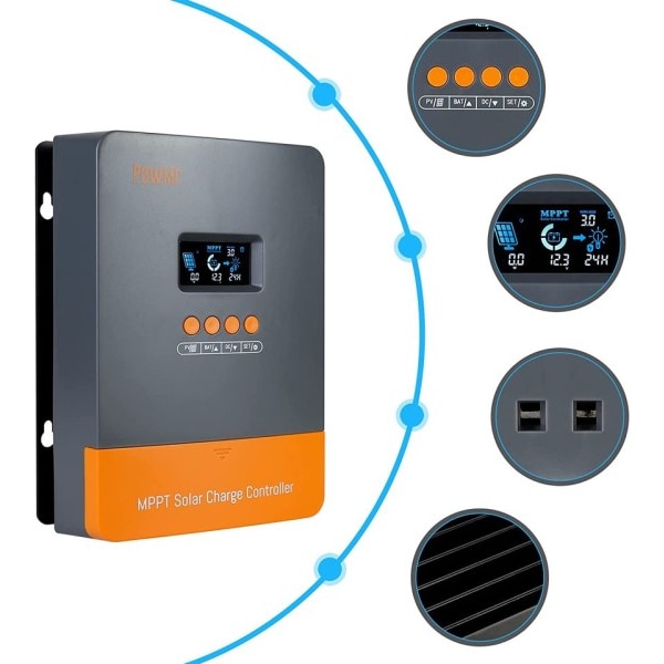 Solar Oplader Controller MPPT Blacklight LCD Regulator
